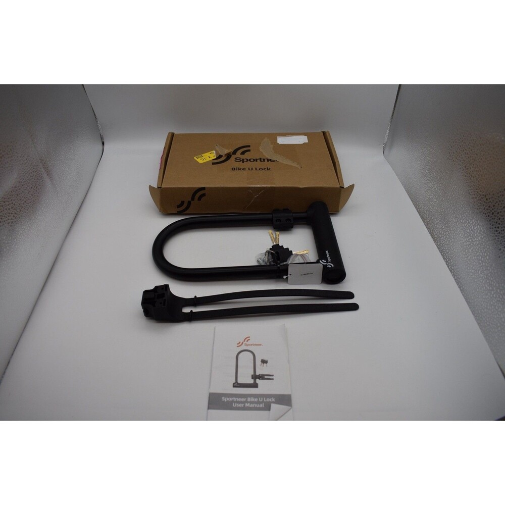 Sportneer Heavy Duty Bike U-Lock 18mm Shackle 3 Keys Mounting Bracket Open Box